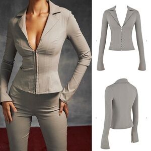 ❤️‍🔥Firm Price❤️‍🔥 House of CB ZAKIRA Smoke Fitted Shirt